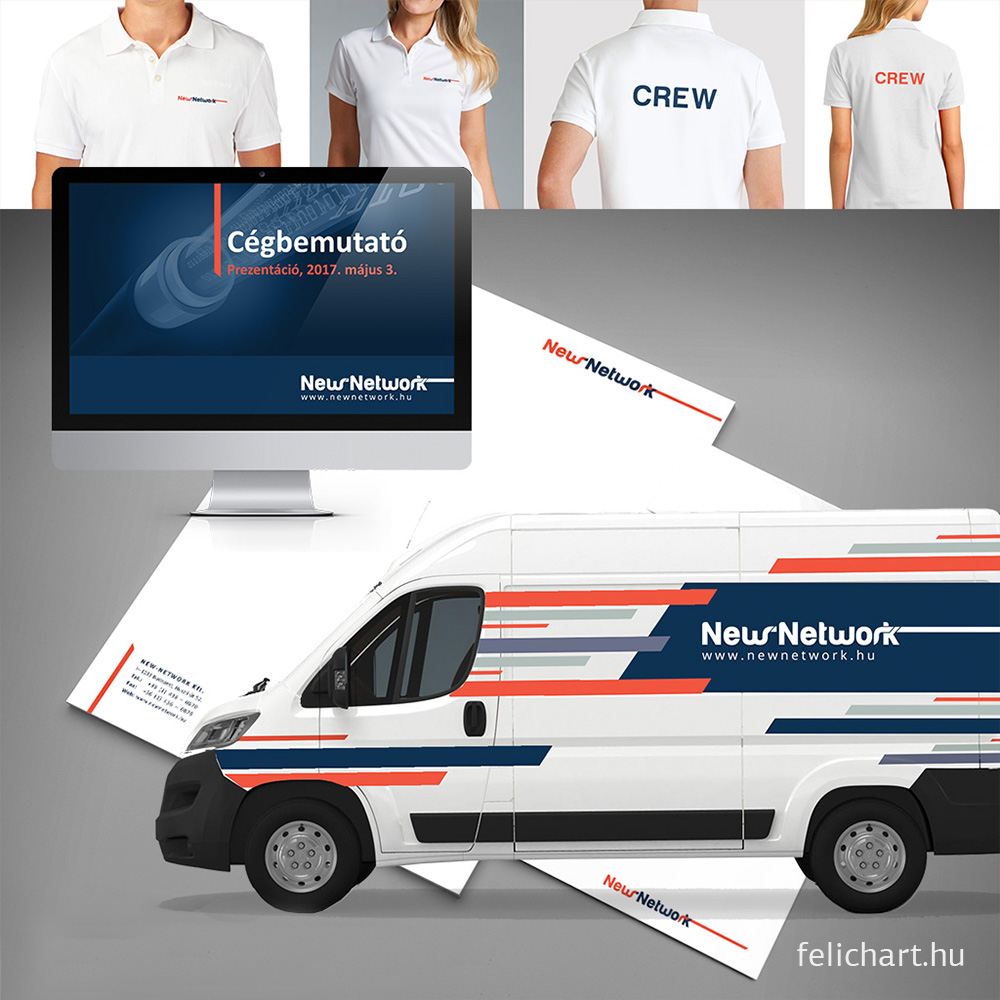 Komplex arculattervezés kisvállalkozásoknak – logó, póló, levélpapír és autódekor – Felichart Design arculattervezési csomag