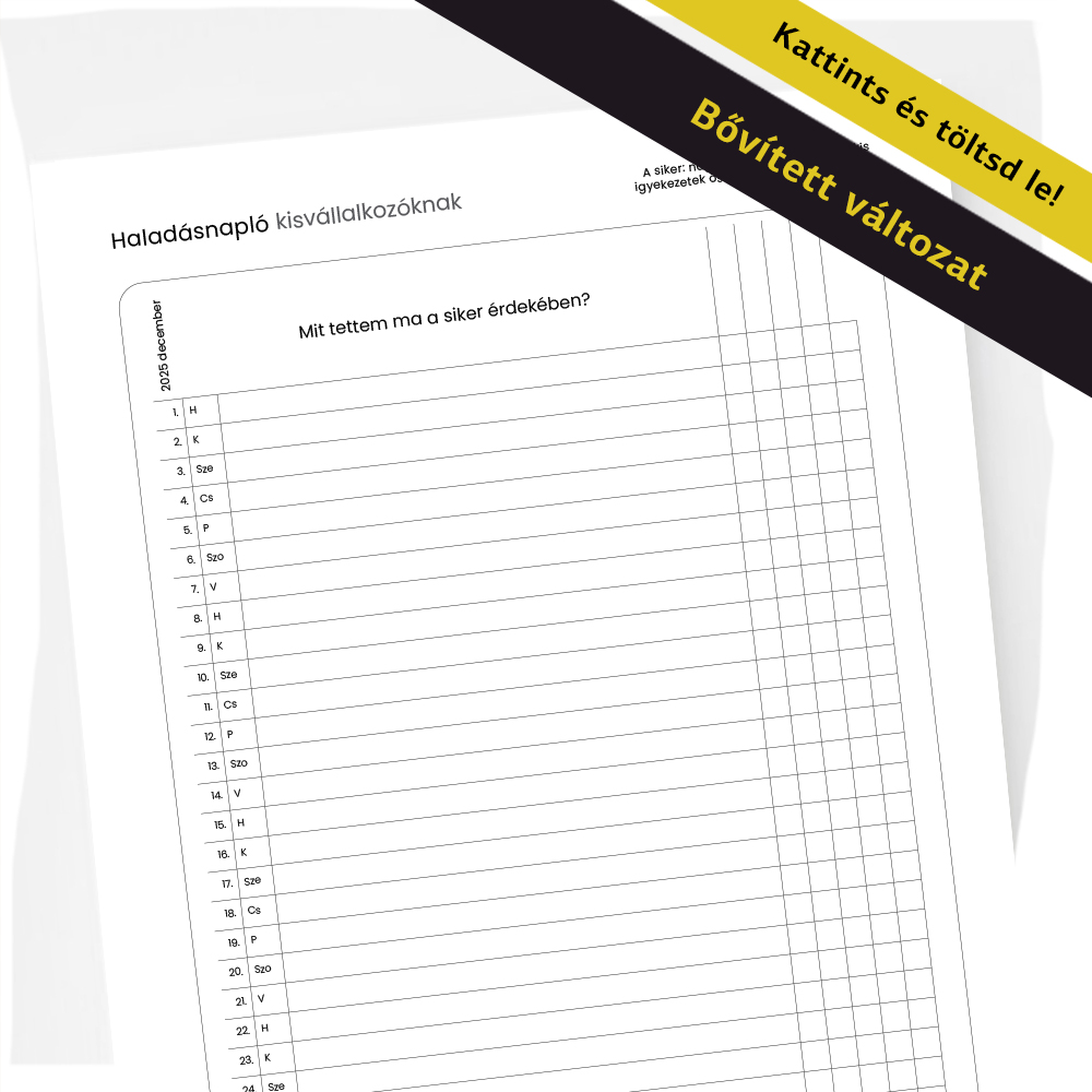 Haladásnapló vállalkozóknak – ingyenes letölthető sablon a Felichart designtól