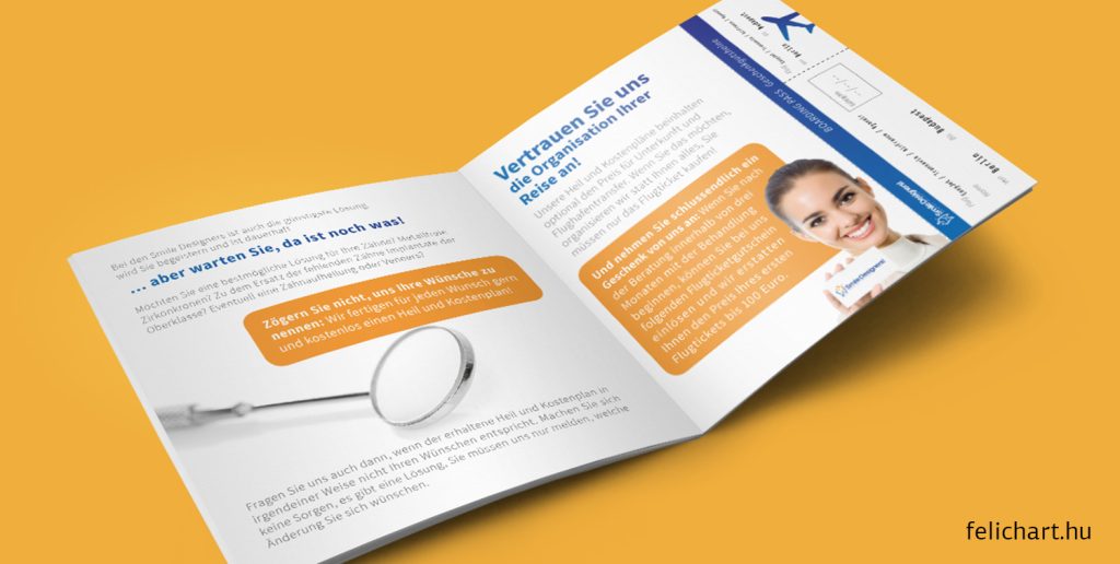 Egyedi prospektus és brosúra tervezés Felichart Design szabadúszó grafikustól, márkához illő, letisztult dizájnnal.