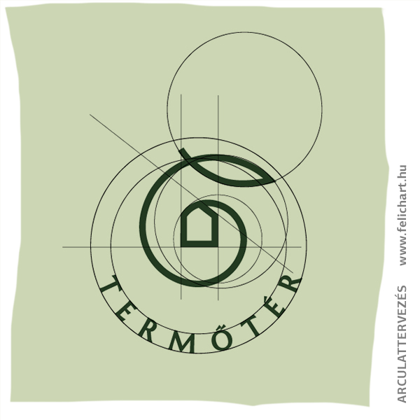 Logótervezés folyamata a Felichart Designnál – precíz grafikai munka segédvonalakkal, profi arculattervezés kisvállalkozásoknak